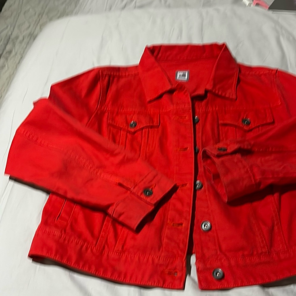 Red jean jacket perfect condition extra large women’s